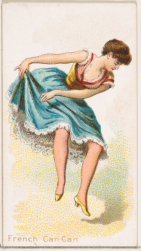 French Can-Can Dancer, from the Dancing Women series (N186) issued by Wm. S. Kimball & Co., Issued by William S. Kimball &amp; Company, Commercial color lithograph 