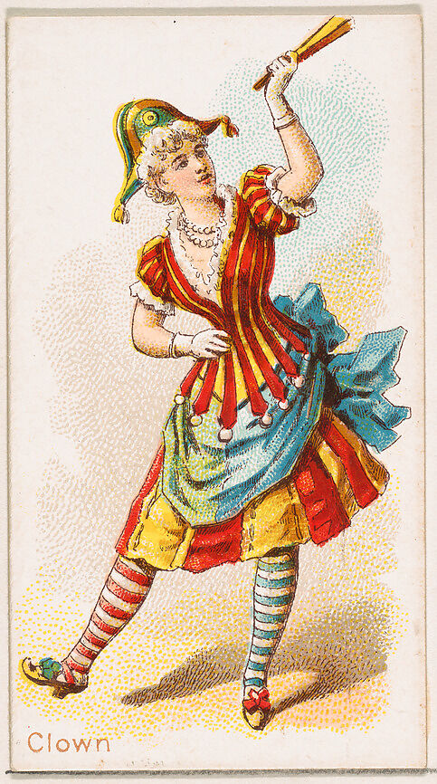 Clown Dancer, from the Dancing Women series (N186) issued by Wm. S. Kimball & Co., Issued by William S. Kimball &amp; Company, Commercial color lithograph 