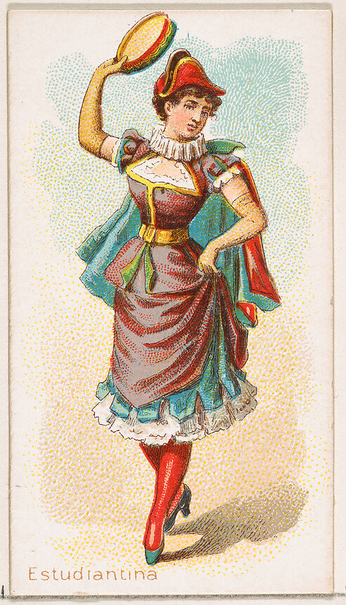 Estudiantina Dancer, from the Dancing Women series (N186) issued by Wm. S. Kimball & Co., Issued by William S. Kimball &amp; Company, Commercial color lithograph 