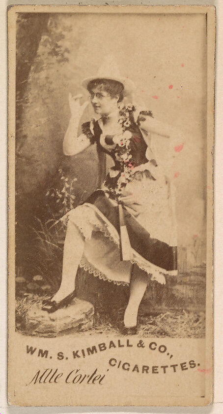 Mlle Cortei, from the Actresses series (N203) issued by Wm. S. Kimball & Co., Issued by William S. Kimball &amp; Company, Commercial color lithograph 