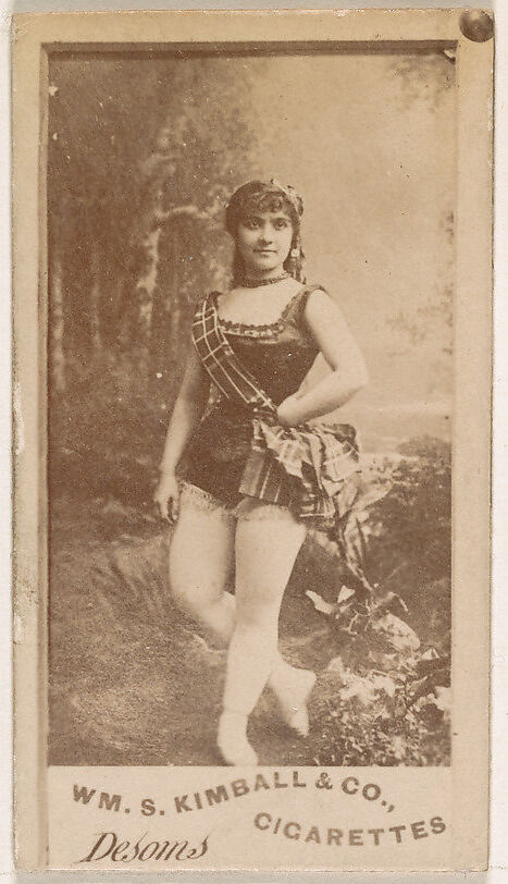 Miss Desoms, from the Actresses series (N203) issued by Wm. S. Kimball & Co., Issued by William S. Kimball &amp; Company, Commercial color lithograph 