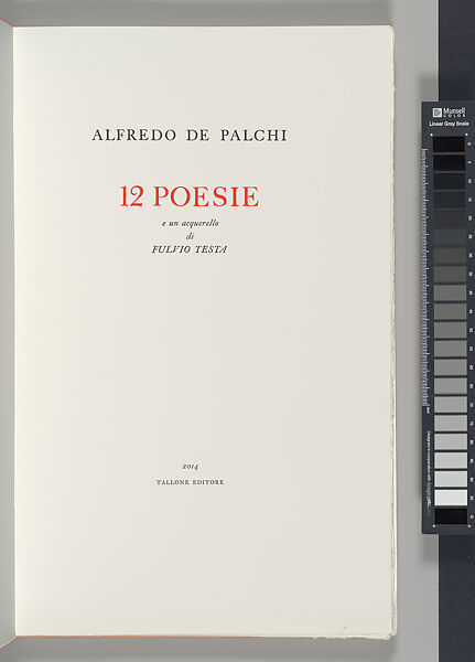 12 Poesie, Alfredo De Palchi (Italian, born Verona, 1926), Book of poems with original watercolor