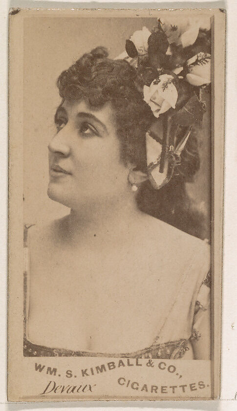 Miss Devaux, from the Actresses series (N203) issued by Wm. S. Kimball & Co., Issued by William S. Kimball &amp; Company, Commercial color lithograph 