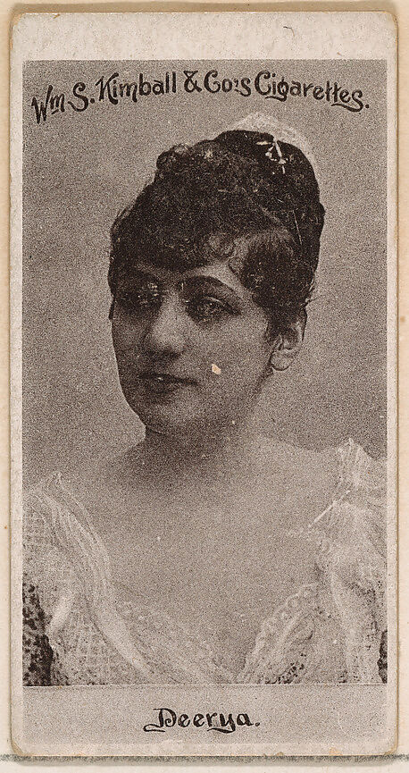 Miss Deerya, from the Actresses series (N190) issued by Wm. S. Kimball & Co., Issued by William S. Kimball &amp; Company, Commercial lithograph 