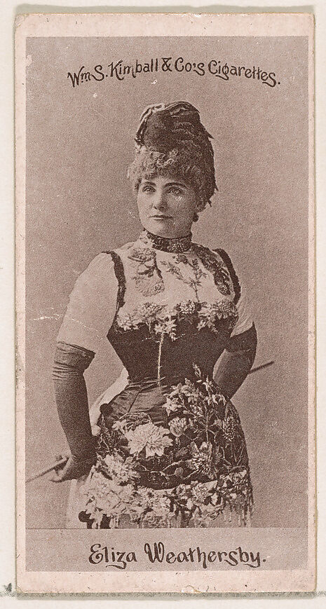 Eliza Weathersby, from the Actresses series (N190) issued by Wm. S. Kimball & Co., Issued by William S. Kimball &amp; Company, Commercial lithograph 