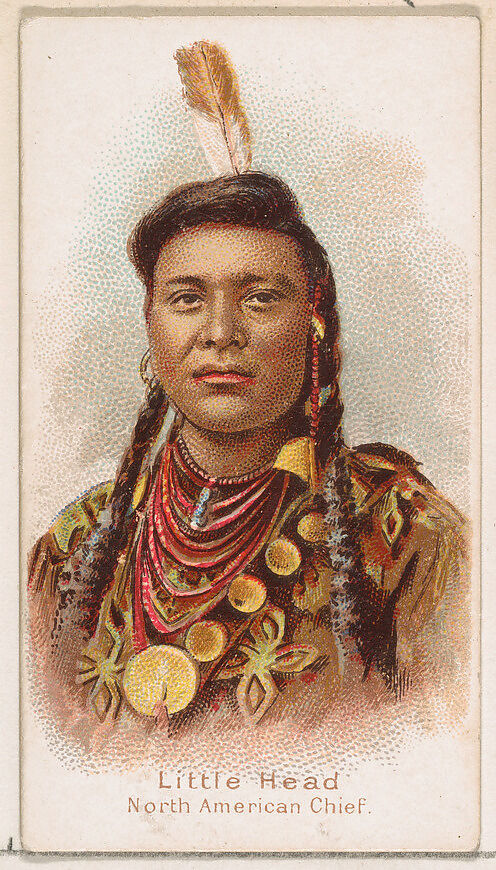 Little Head, North American Chief, from the Savage and Semi-Barbarous Chiefs and Rulers series (N189) issued by Wm. S. Kimball & Co., Issued by William S. Kimball &amp; Company, Commercial color lithograph 
