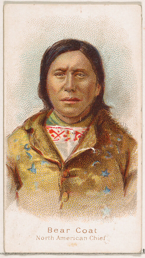 Bear Coat, North American Chief, from the Savage and Semi-Barbarous Chiefs and Rulers series (N189) issued by Wm. S. Kimball & Co., Issued by William S. Kimball &amp; Company, Commercial color lithograph 