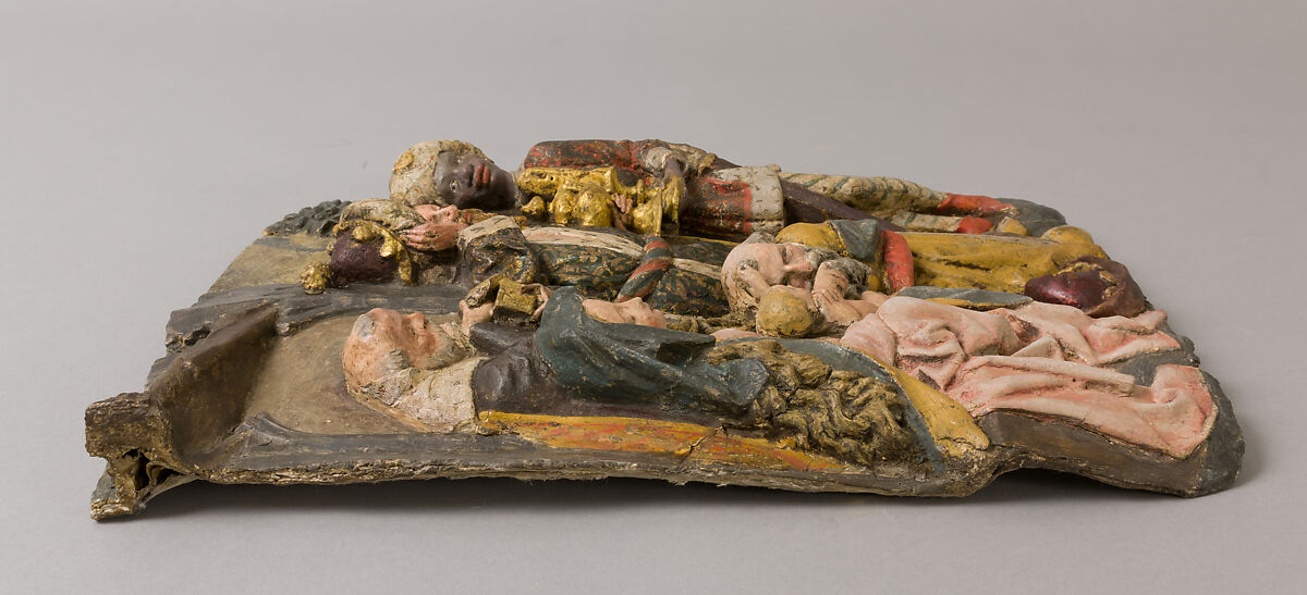 Adoration of the Magi, Cartapesta (papier maché) with polychromy and gilding, German