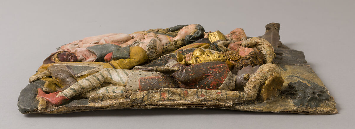 Adoration of the Magi, Cartapesta (papier maché) with polychromy and gilding, German