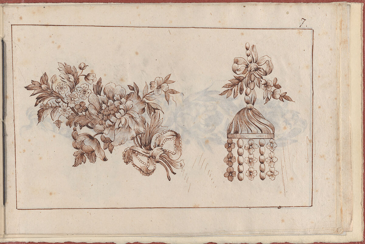 Joaillerie: Album of Jewelry Designs, Page 7, Anonymous, French  , 18th century, Brown ink 