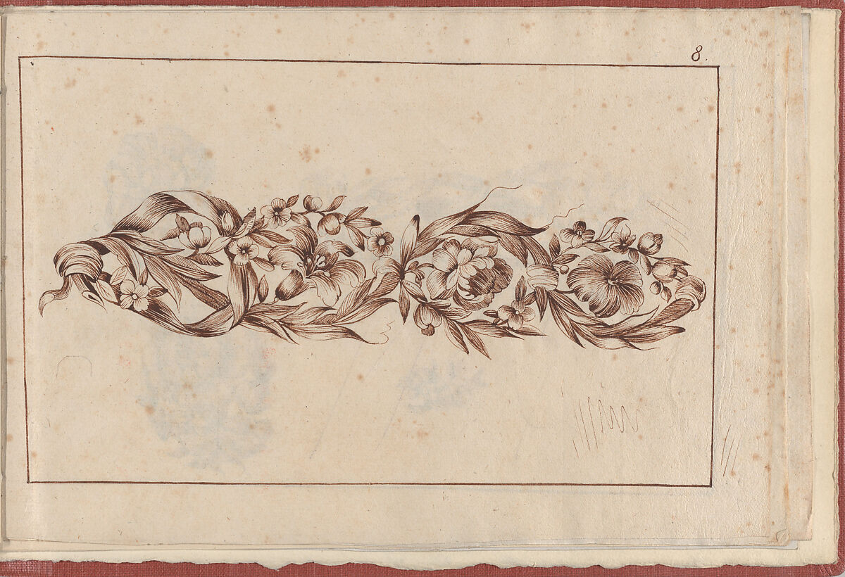 Joaillerie: Album of Jewelry Designs, Page 8, Anonymous, French  , 18th century, Brown ink 