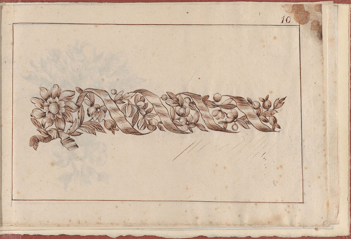 Joaillerie: Album of Jewelry Designs, Page 10, Anonymous, French  , 18th century, Brown ink 