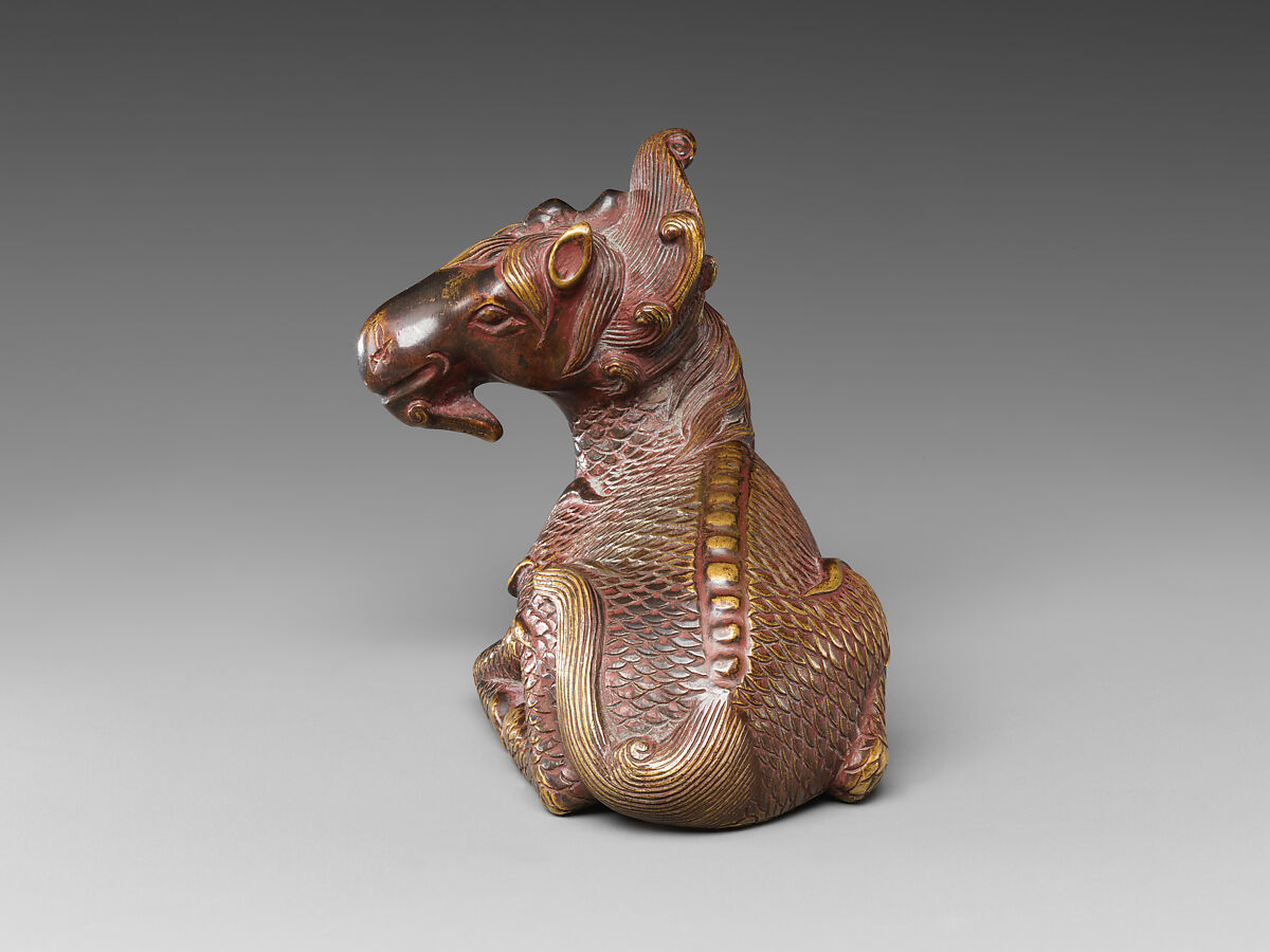 Paperweight in the shape of a Qilin, Copper alloy, China