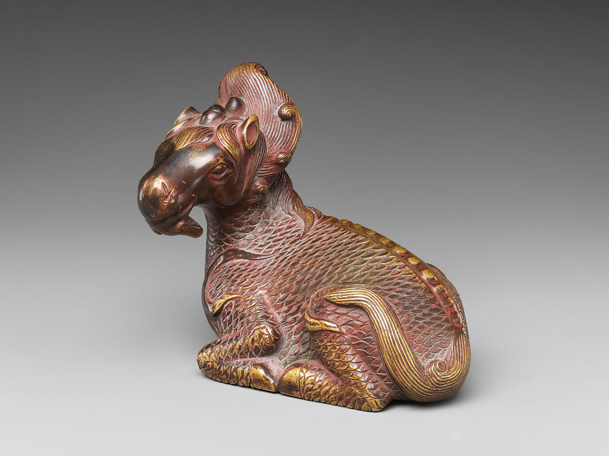 Paperweight in the form of a Qilin, Bronze, China 