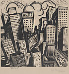 View of New York, from the portfolio '15 Grabados en madera' (Madrid 1929)