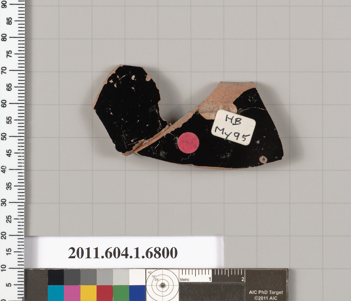 Terracotta fragment of a kylix (drinking cup), Terracotta, Greek, Attic