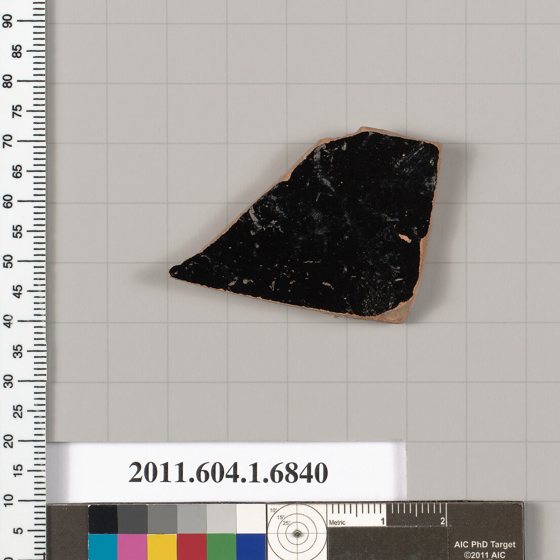 Terracotta fragment of a kylix (drinking cup), Terracotta, Greek, Attic