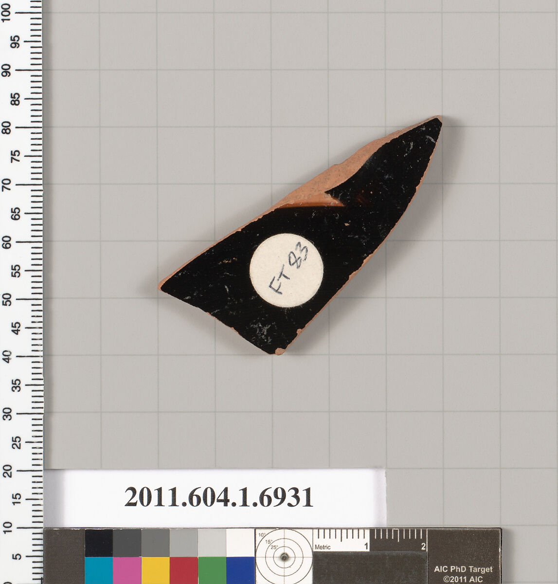Terracotta fragment of a kylix (drinking cup), Terracotta, Greek, Attic