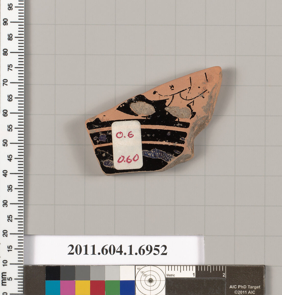 Terracotta fragment of a kylix (drinking cup), Terracotta, Greek, Attic