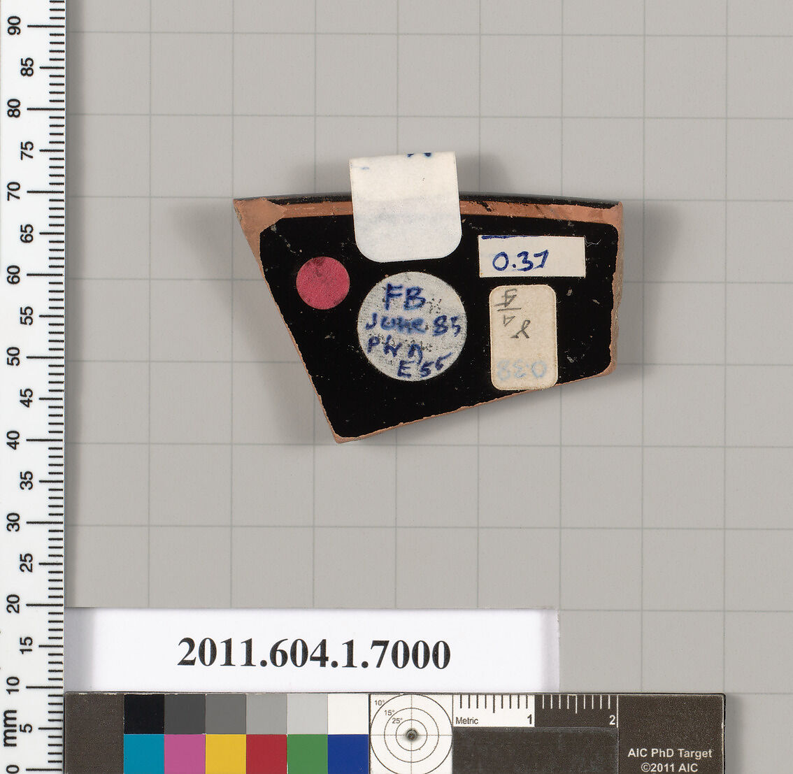 Terracotta rim fragment of a kylix (drinking cup), Attributed to the Painter of London E 55 [DvB], Terracotta, Greek, Attic