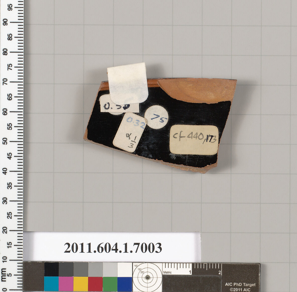 Terracotta rim fragment of a kylix (drinking cup), Terracotta, Greek, Attic