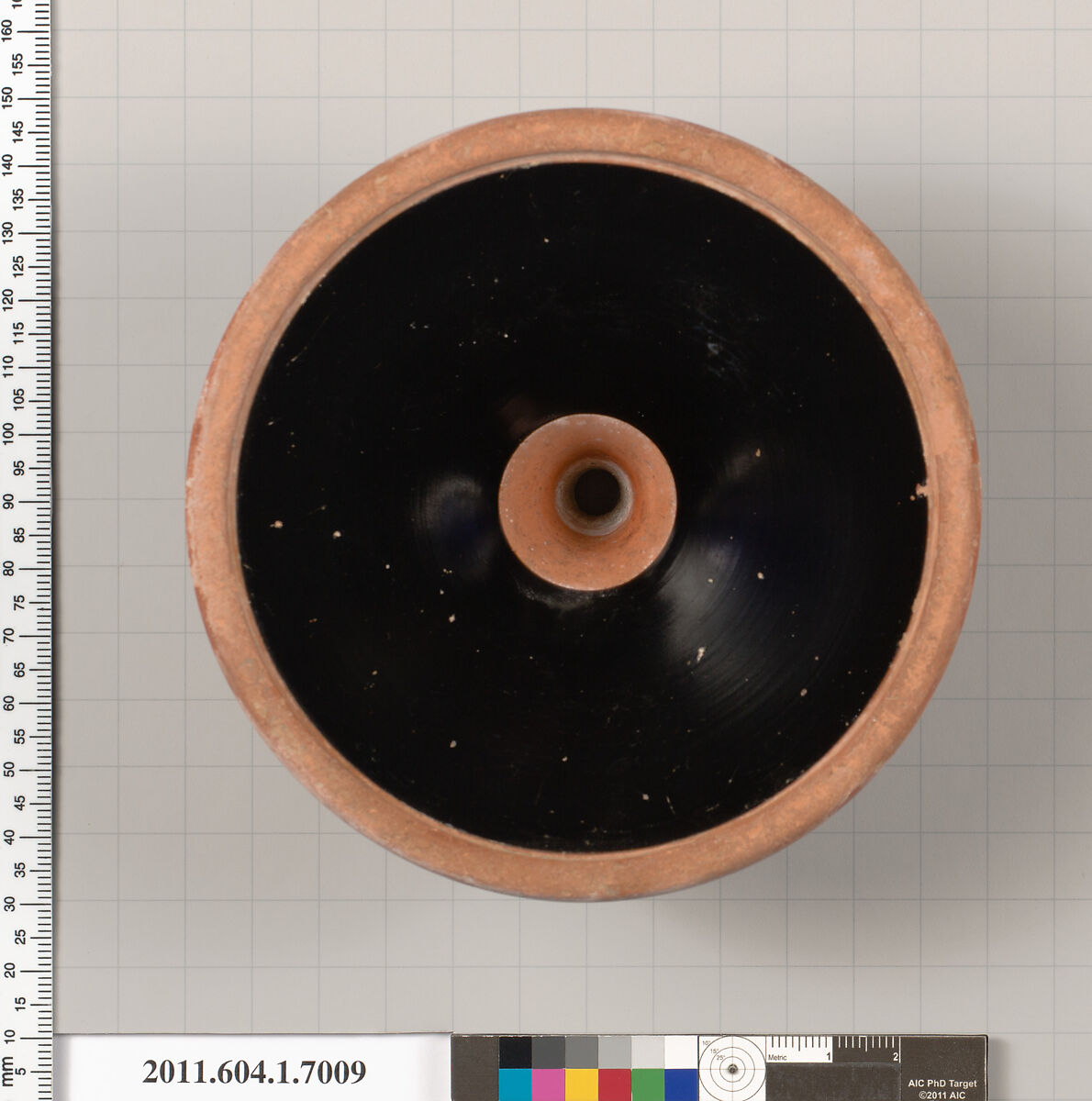 Terracotta fragment of a kylix (drinking cup), Terracotta, Greek, Attic