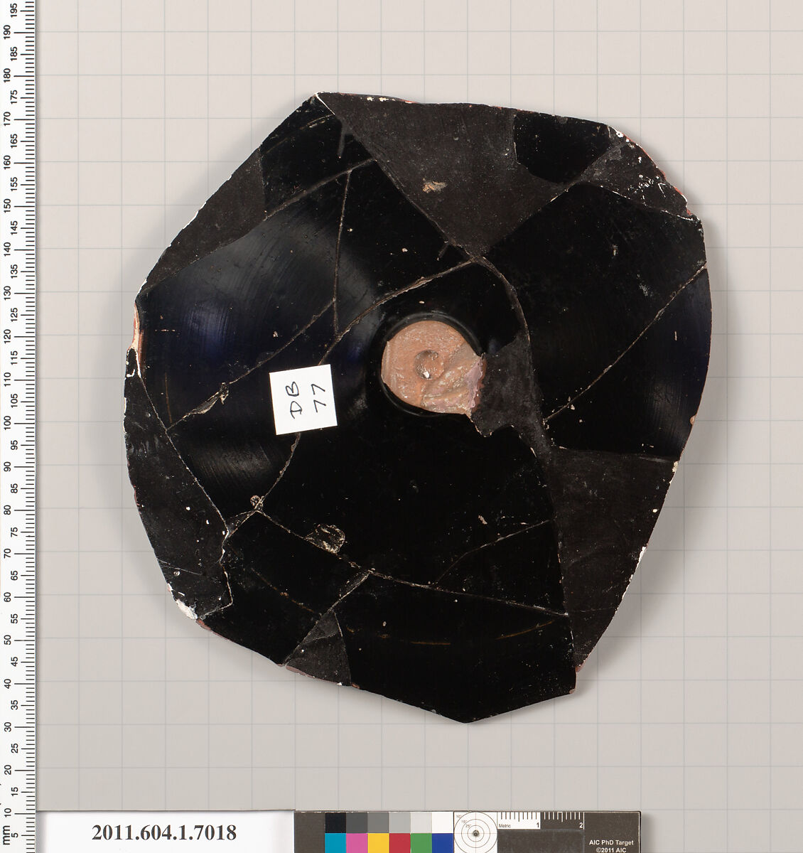 Terracotta fragment of a kylix (drinking cup), Terracotta, Greek, Attic