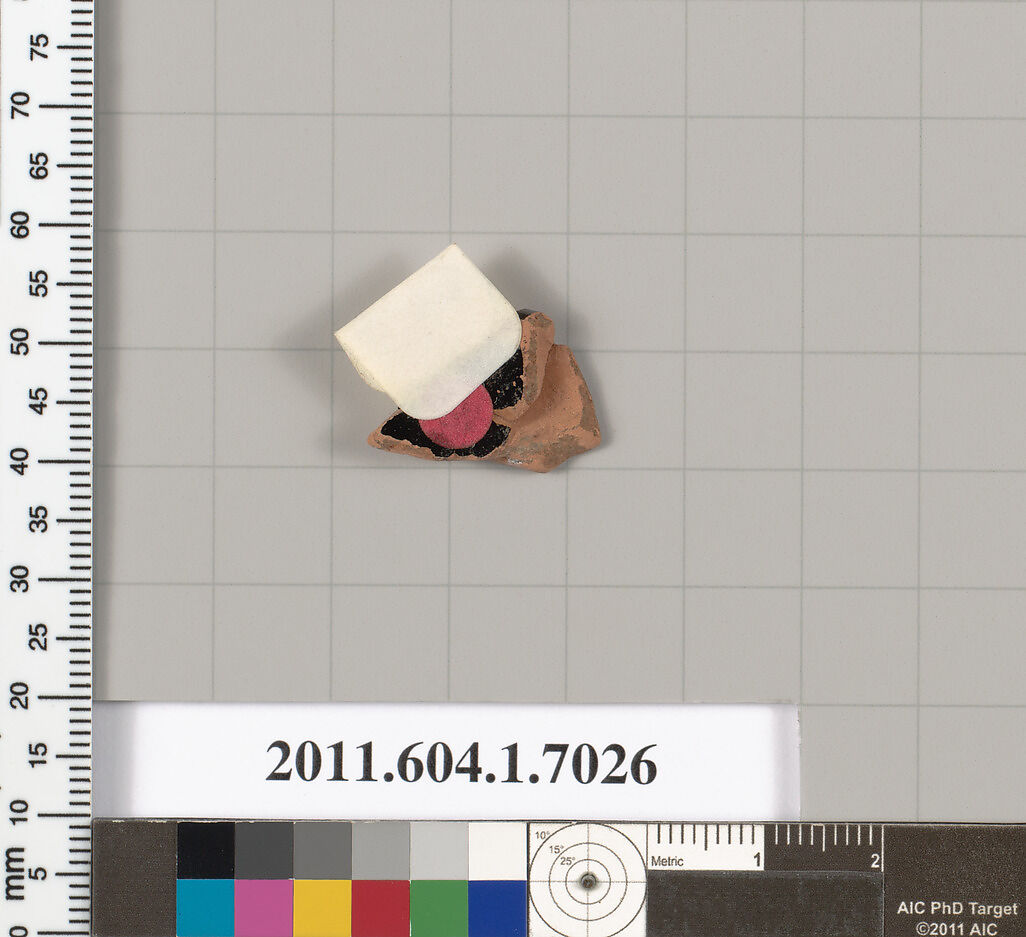 Terracotta rim fragment of a kylix (drinking cup), Terracotta, Greek, Attic