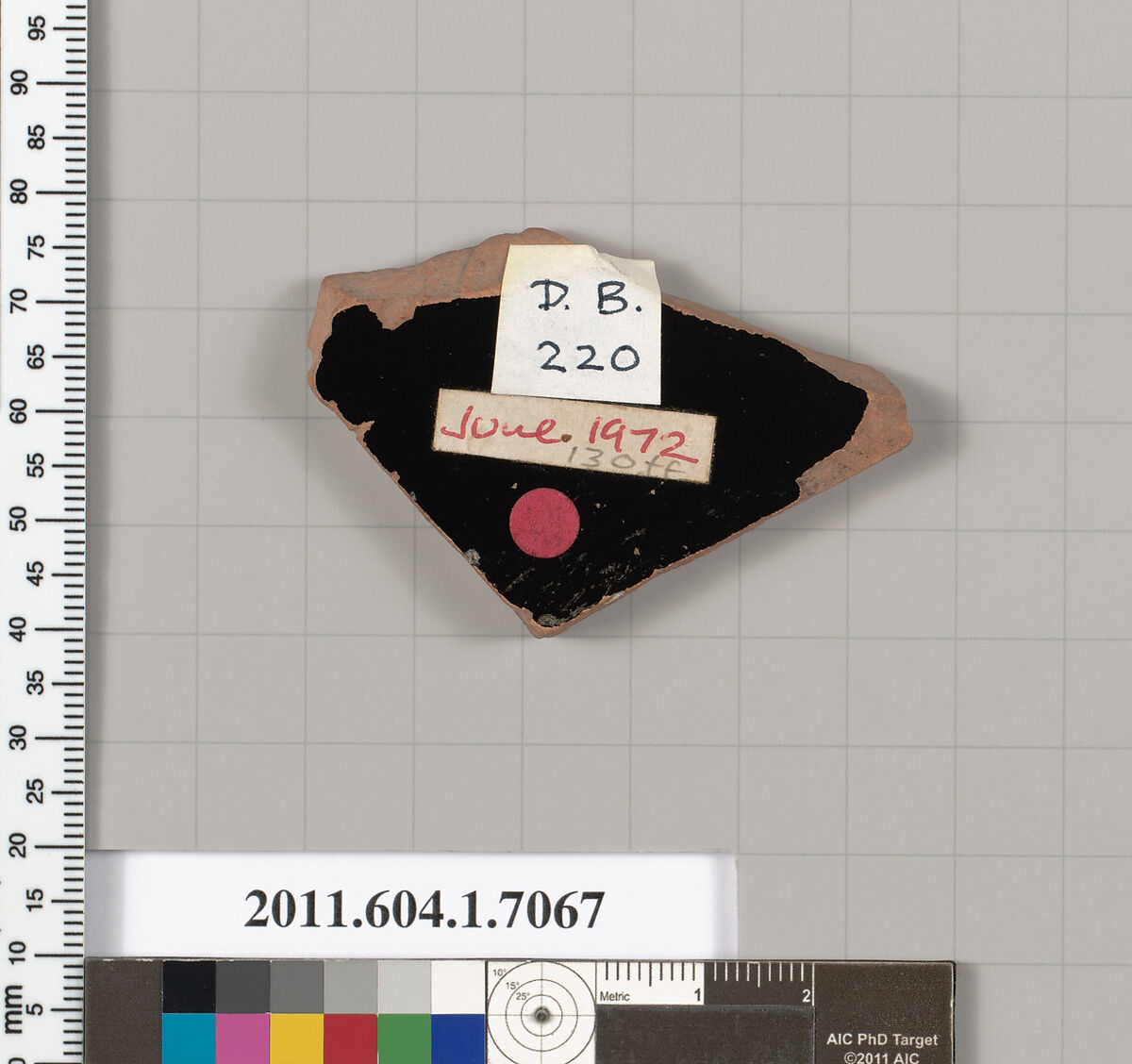 Terracotta fragment of a kylix (drinking cup), Terracotta, Greek, Attic