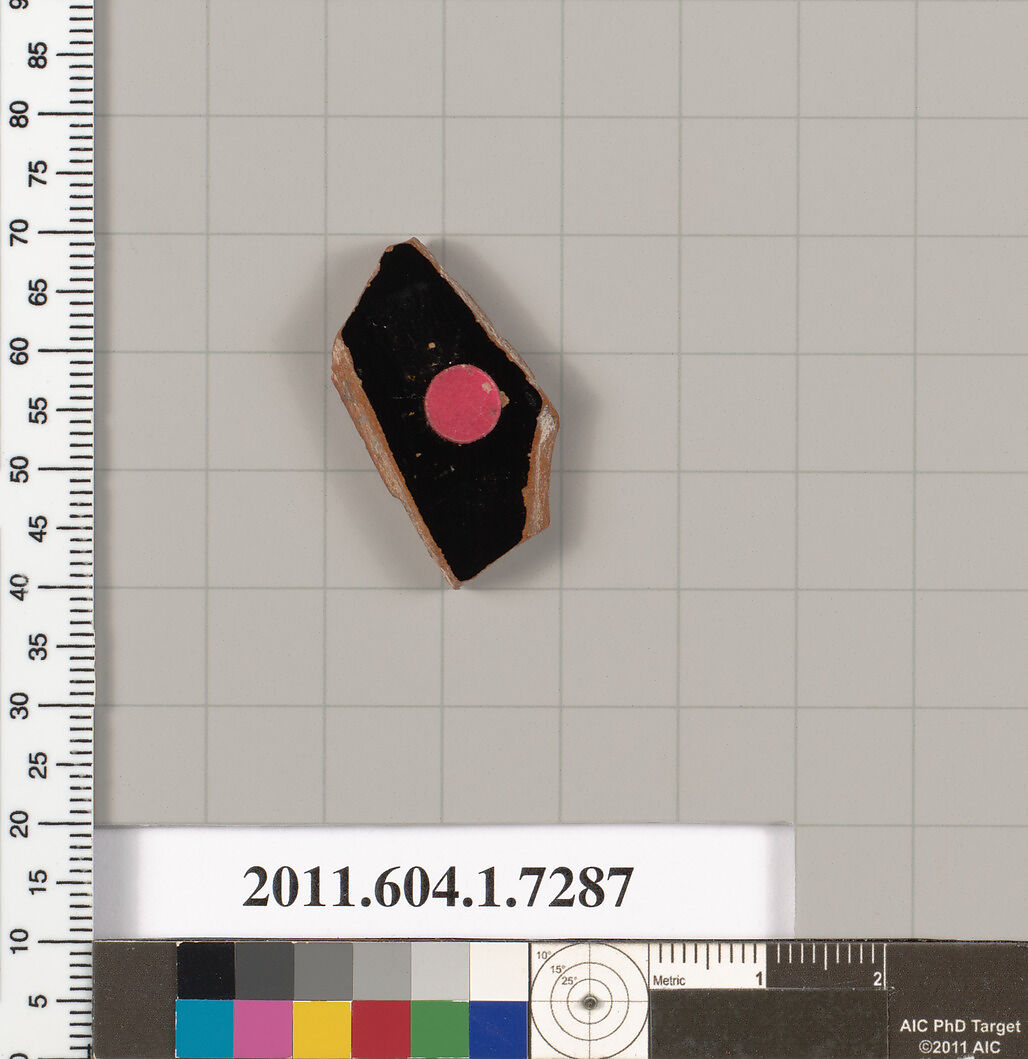 Terracotta fragment of a kylix (drinking cup), Terracotta, Greek, Attic