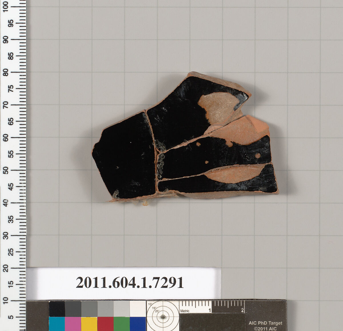 Terracotta fragment of a kylix (drinking cup), Terracotta, Greek, Attic