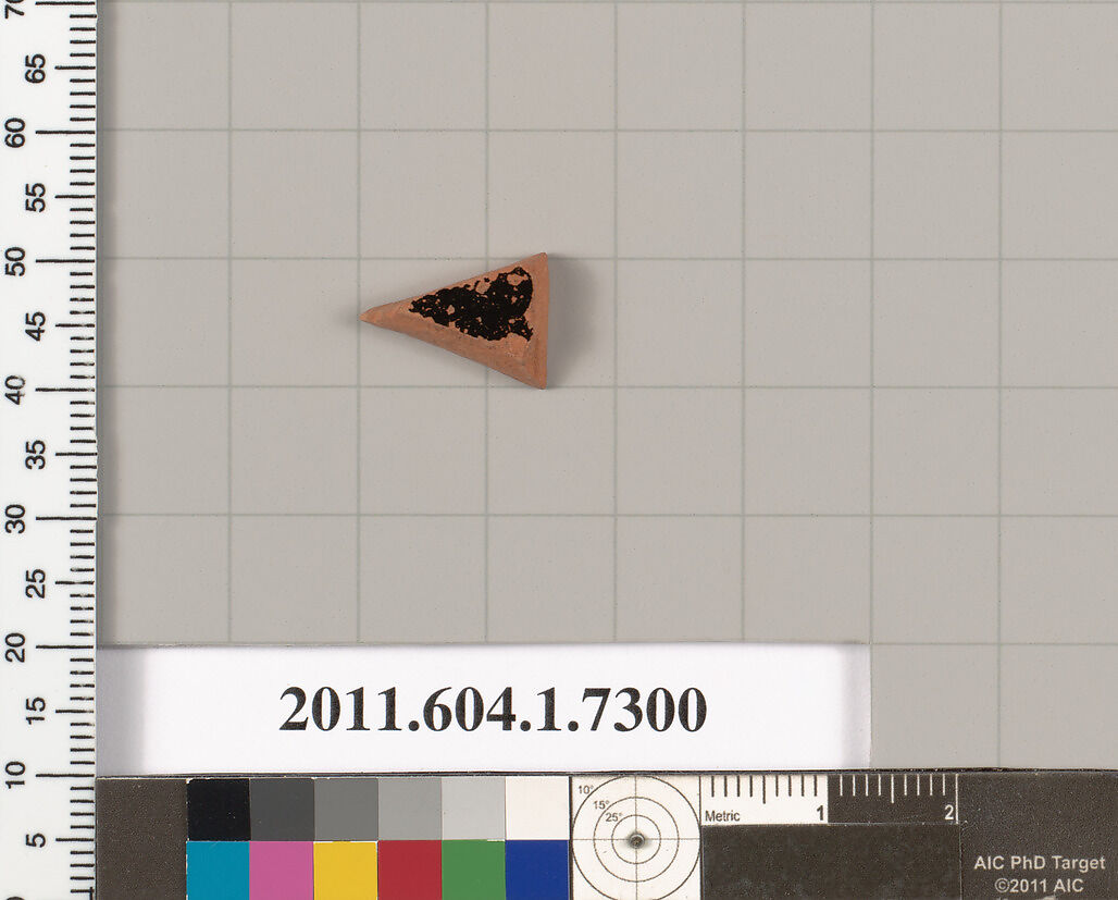 Terracotta fragment of a kylix (drinking cup), Terracotta, Greek, Attic