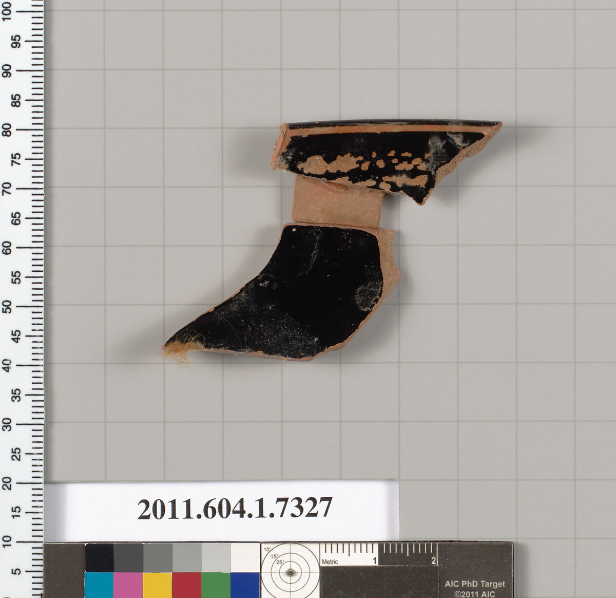 Terracotta rim fragment of a kylix (drinking cup), Terracotta, Greek, Attic