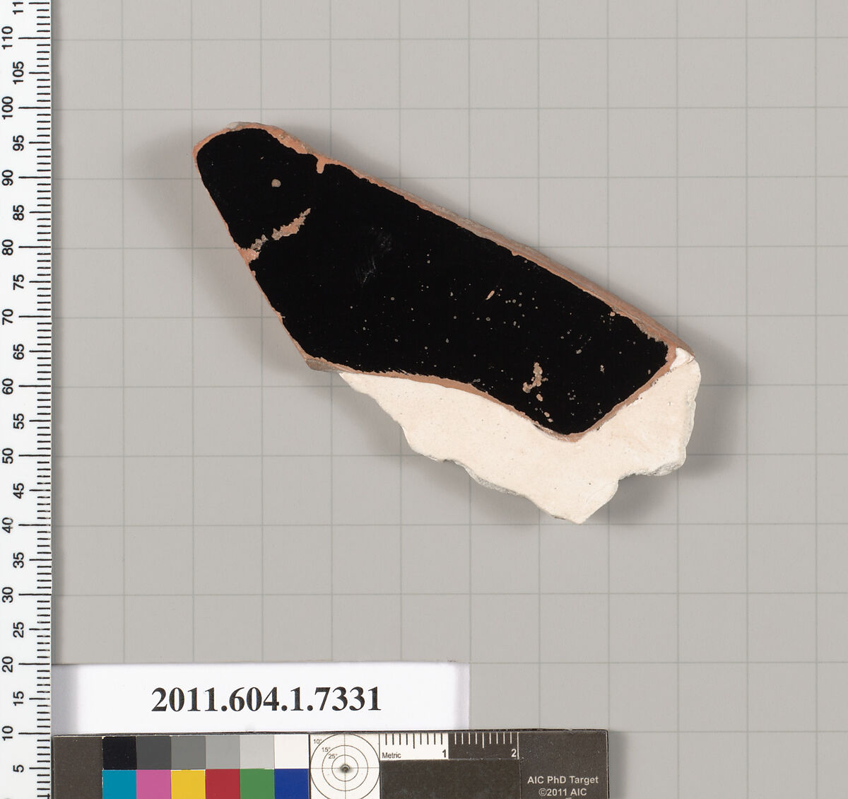 Terracotta fragment of a kylix (drinking cup), Terracotta, Greek, Attic