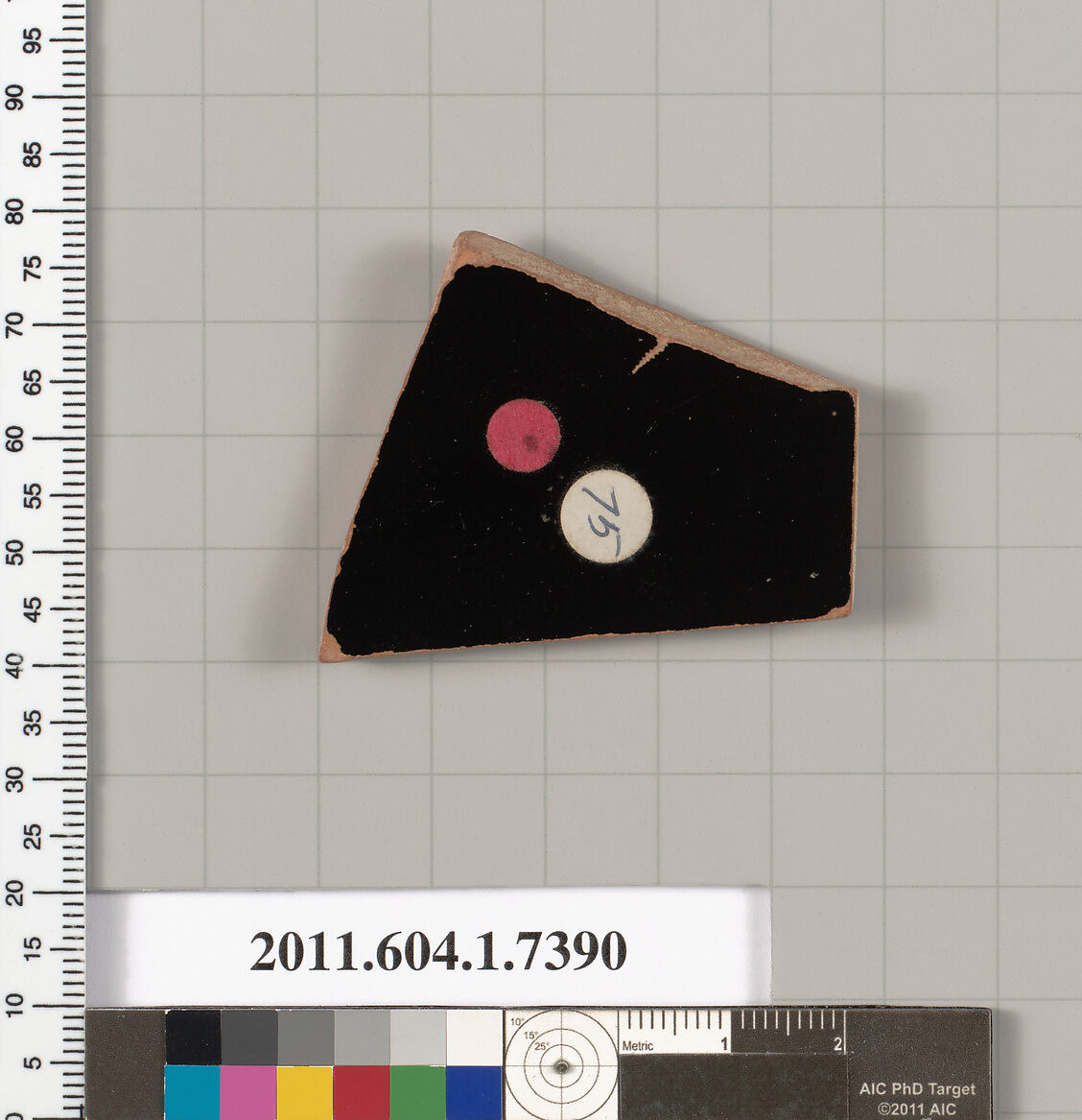 Terracotta fragment of a kylix (drinking cup), Terracotta, Greek, Attic