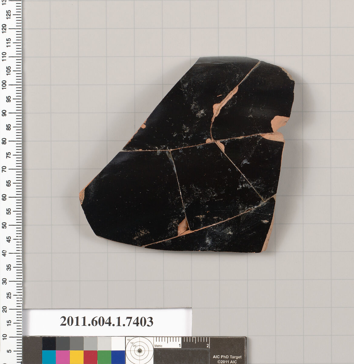 Terracotta fragment of a kylix (drinking cup), Terracotta, Greek, Attic