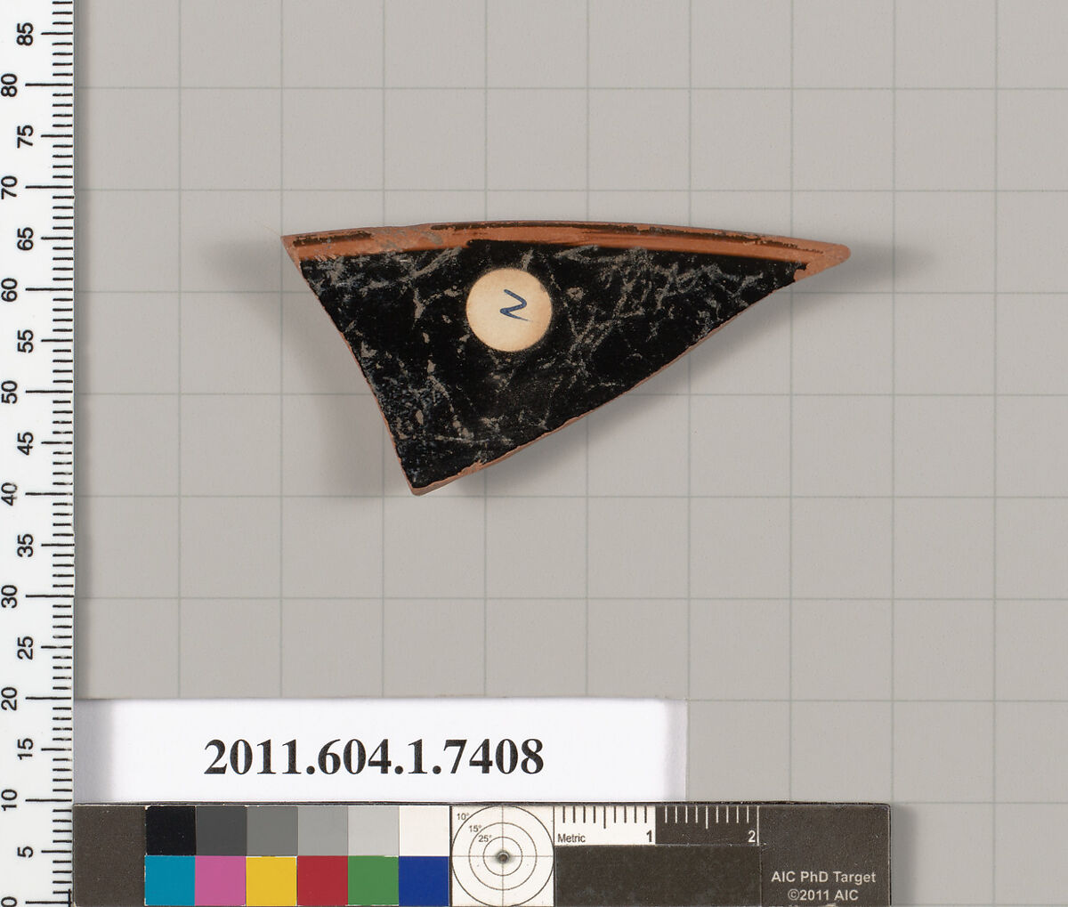 Terracotta rim fragment of a kylix (drinking cup), Terracotta, Greek, Attic