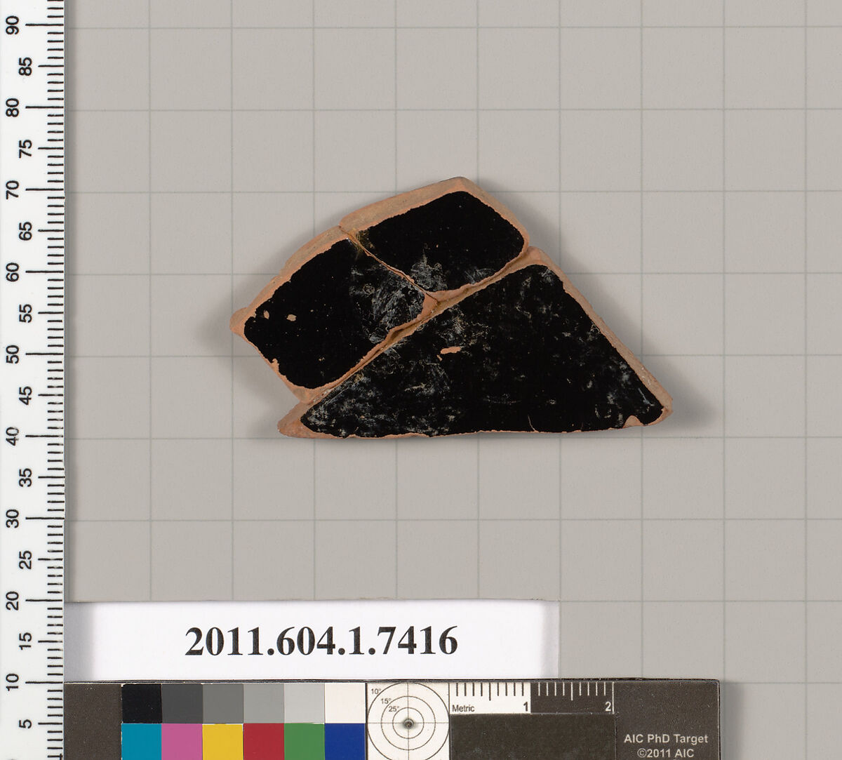 Terracotta fragment of a kylix (drinking cup), Terracotta, Greek, Attic