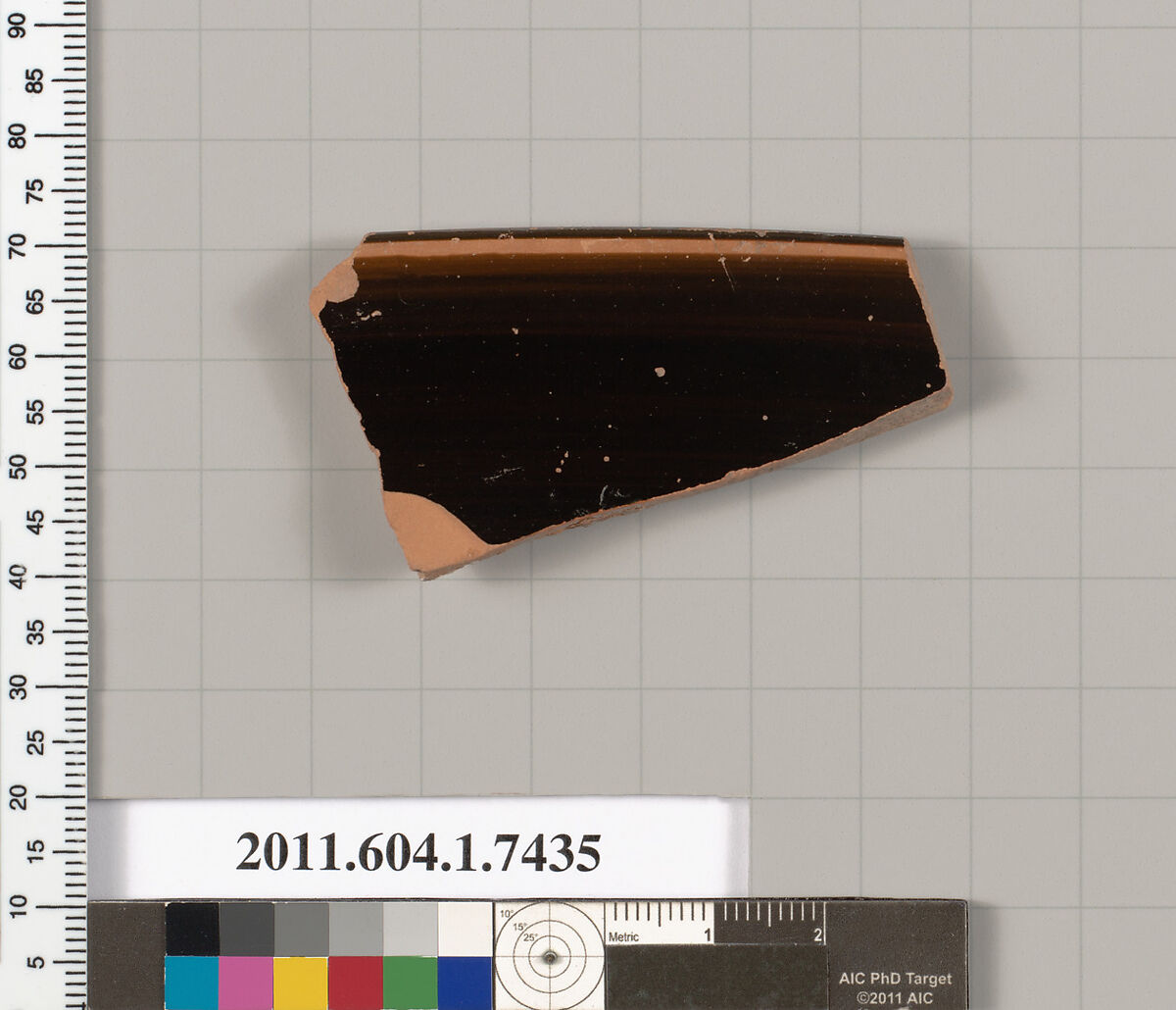 Terracotta rim fragment of a kylix (drinking cup), Terracotta, Greek, Attic