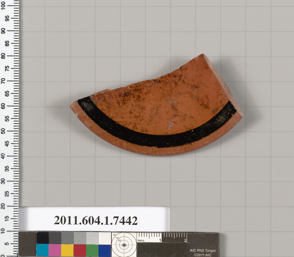 Terracotta fragment of a kylix (drinking cup), Terracotta, Greek, Attic