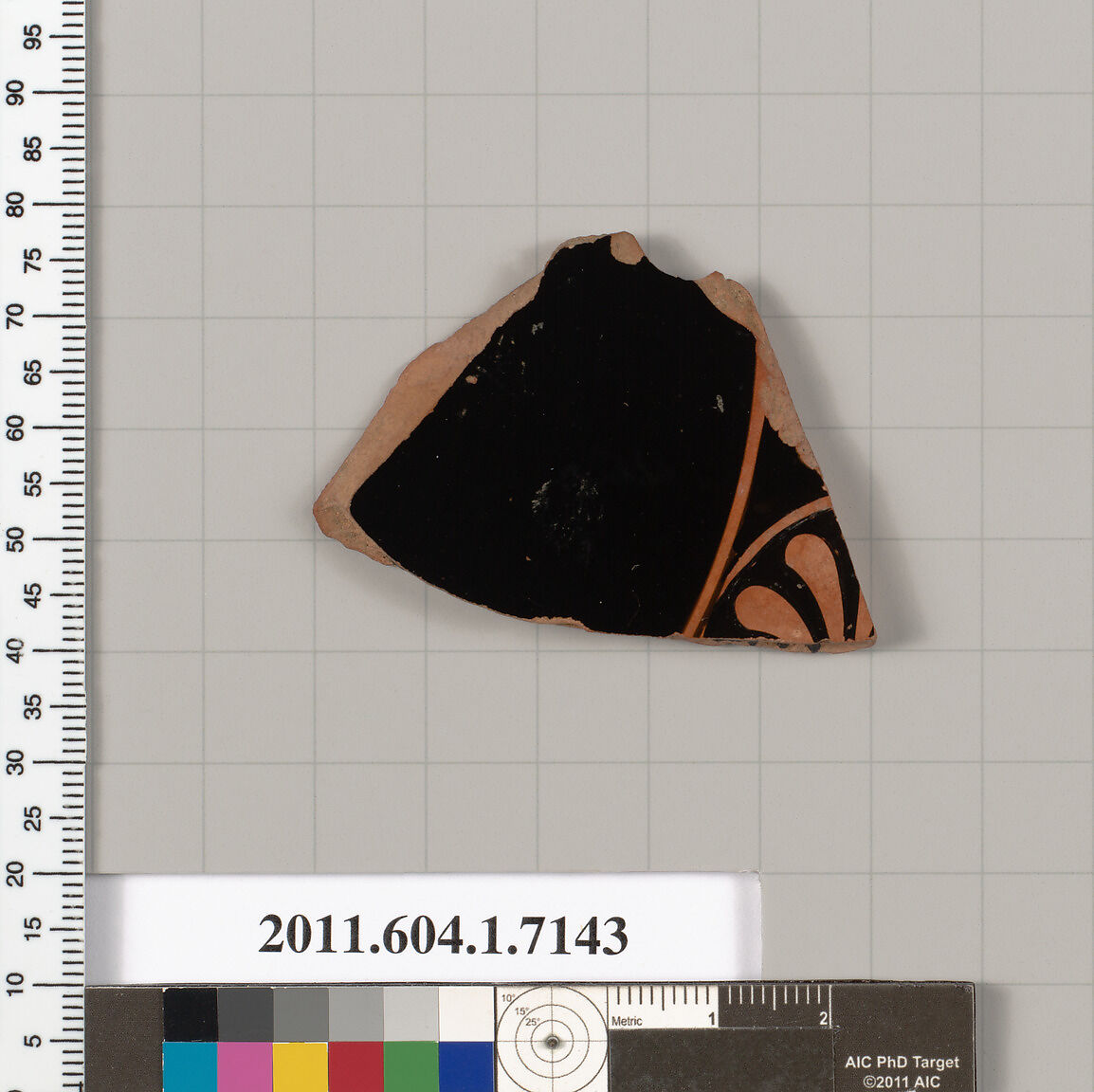 Terracotta fragment of a kylix (drinking cup), Attributed to Makron [DvB], Terracotta, Greek, Attic