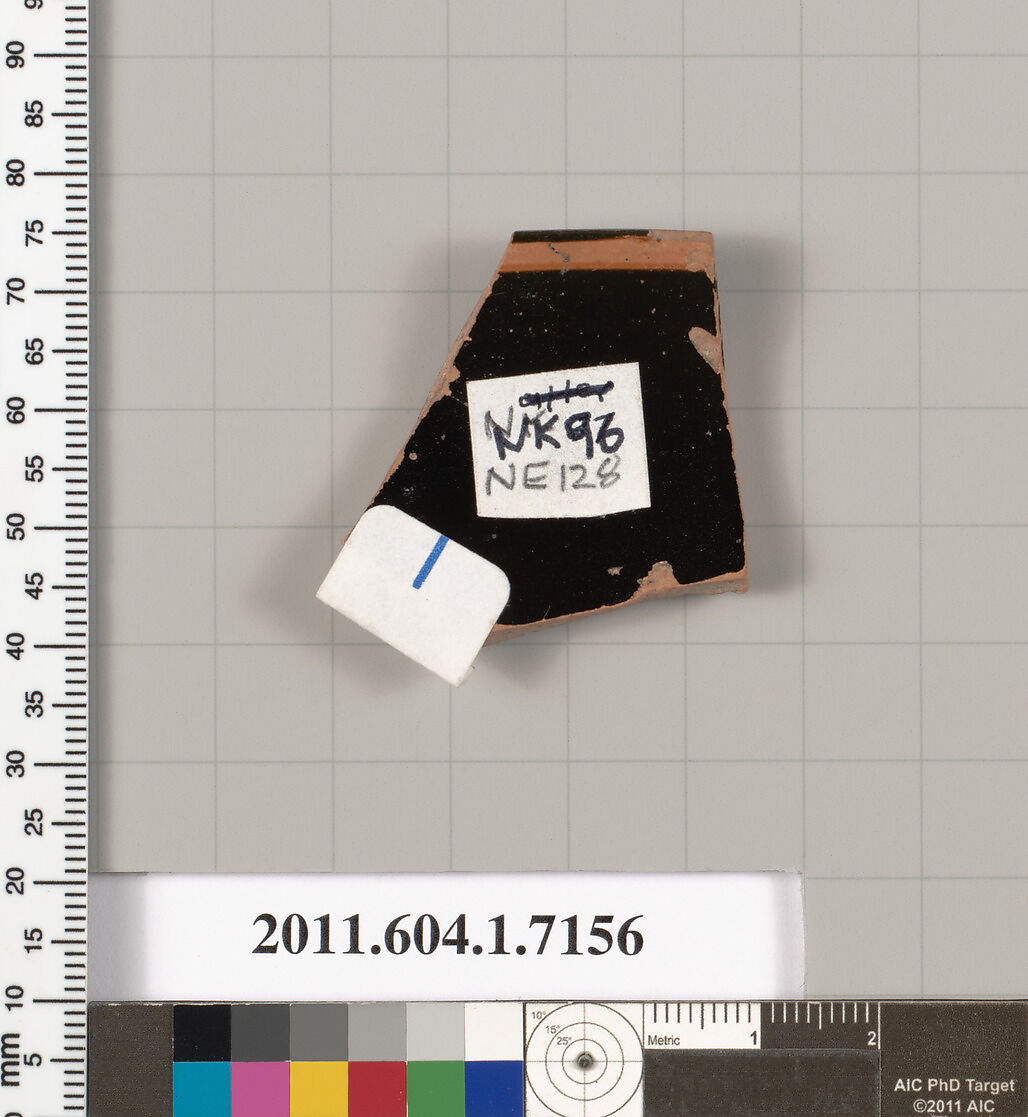 Terracotta rim fragment of a kylix (drinking cup), Attributed to Makron [DvB], Terracotta, Greek, Attic