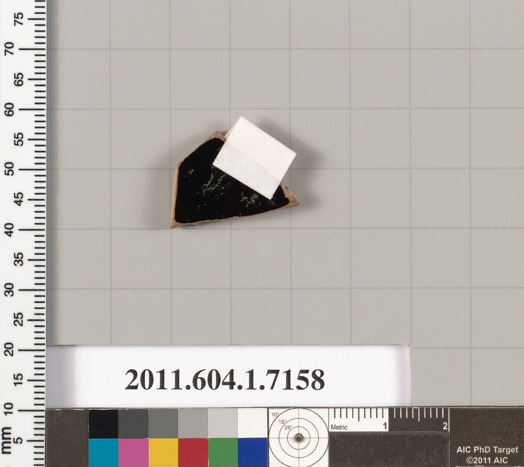 Terracotta fragment of a kylix (drinking cup), Attributed to Makron [DvB], Terracotta, Greek, Attic