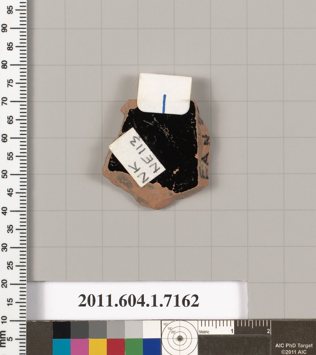 Terracotta fragment of a kylix (drinking cup), Attributed to Makron [DvB], Terracotta, Greek, Attic