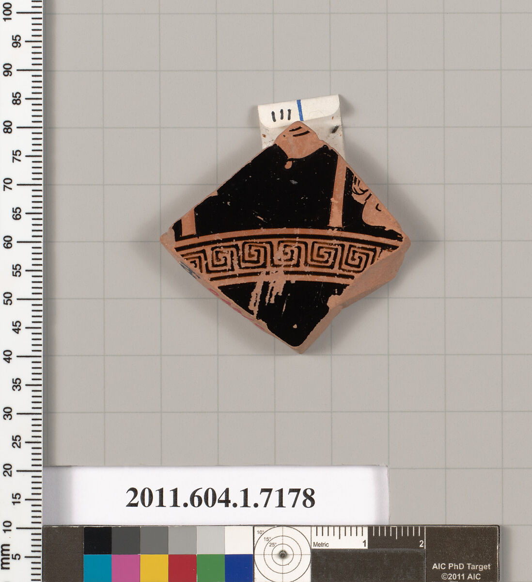 Terracotta fragment of a kylix (drinking cup), Attributed to Makron [DvB], Terracotta, Greek, Attic