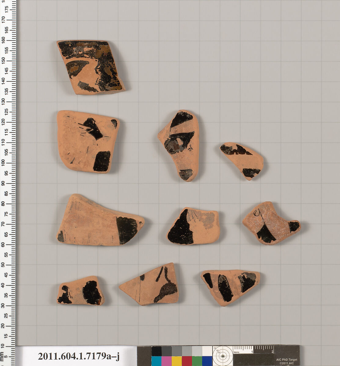 Terracotta fragments of a kylix (drinking cup), Attributed to Makron [DvB], Terracotta, Greek, Attic