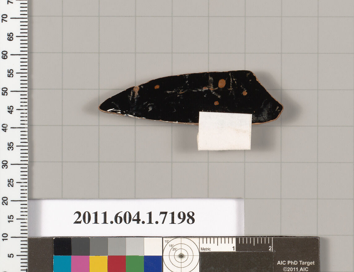 Terracotta fragment of a kylix (drinking cup), Attributed to Makron [DvB], Terracotta, Greek, Attic