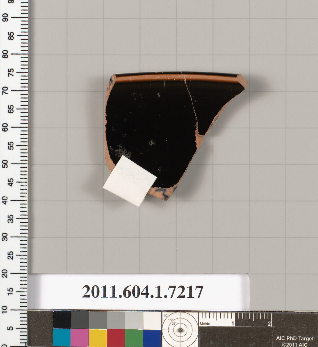 Terracotta rim fragment of a kylix (drinking cup), Attributed to Makron [Robert Guy], Terracotta, Greek, Attic