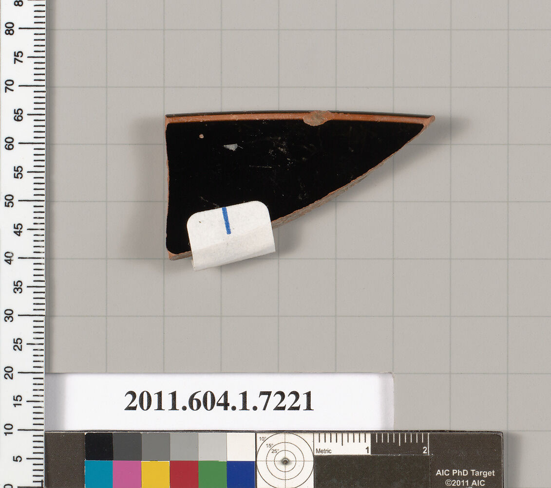 Terracotta rim fragment of a kylix (drinking cup), Attributed to Makron [DvB], Terracotta, Greek, Attic