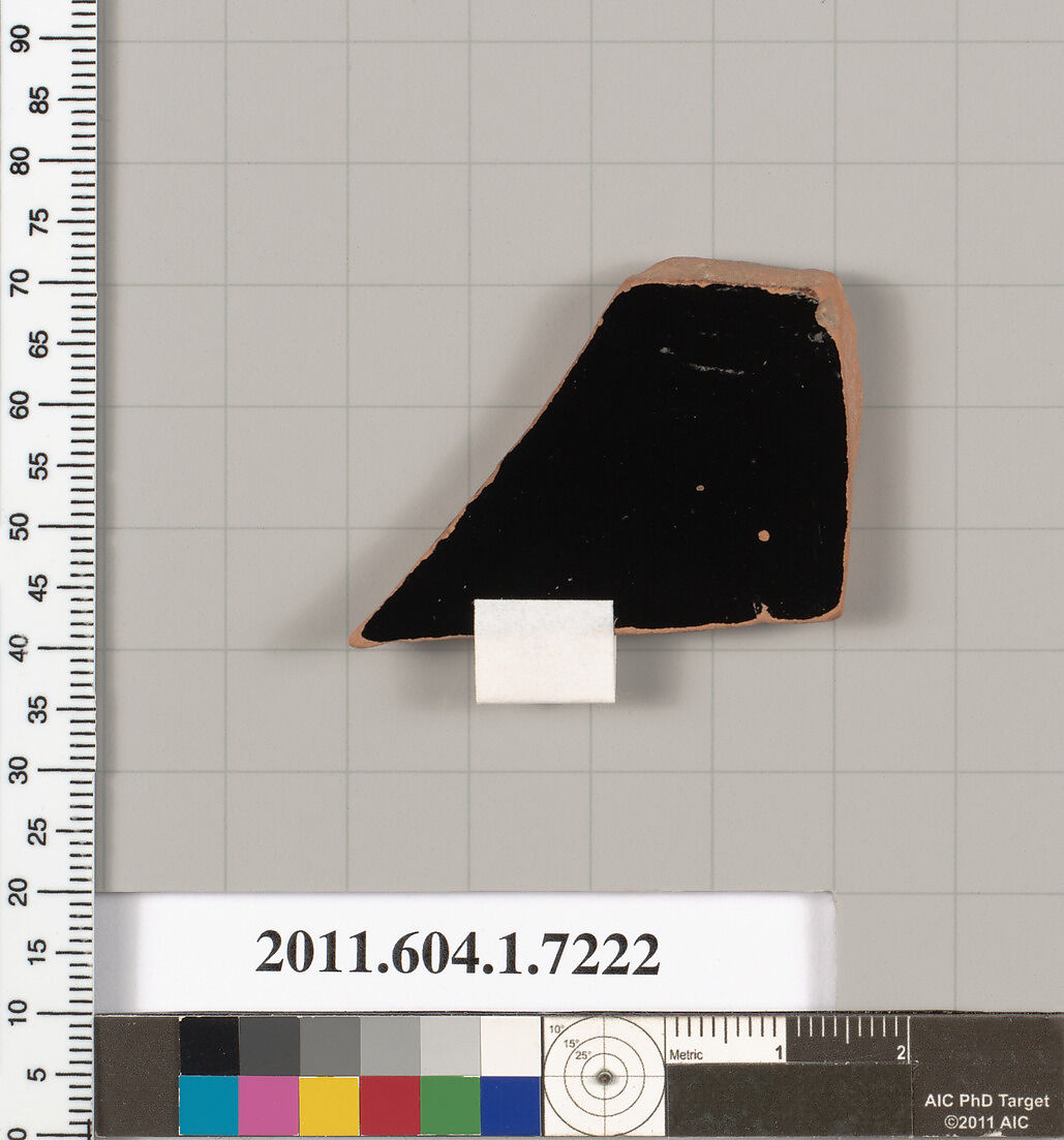 Terracotta fragment of a kylix (drinking cup), Attributed to Makron [DvB], Terracotta, Greek, Attic